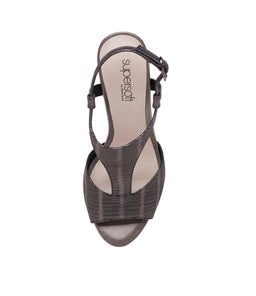 OZANNE SU GUNMETAL BLACK LIZARD LEATHER