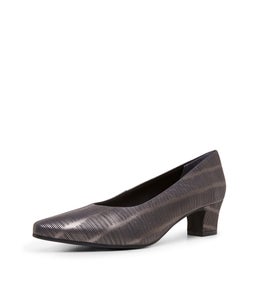 RIVERA SU GUNMETAL BLACK LIZARD LEATHER
