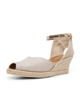 TRESSA DF BEIGE METALLIC LIZARD LEATHER