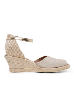 TRESSA DF BEIGE METALLIC LIZARD LEATHER