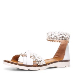 APEROL DF WHITE PLATINUM LEATHER
