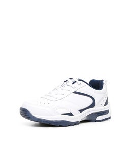 EXCEED JNR E LACE LX WHITE NAVY LEATHER