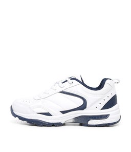 EXCEED JNR E LACE LX WHITE NAVY LEATHER