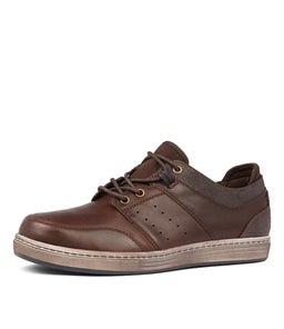 ALLEN AB DARK BROWN LEATHER SUEDE