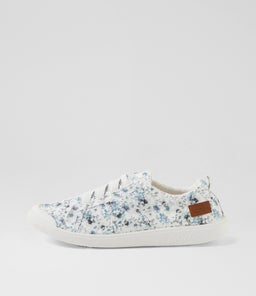 Vex White Blue Floral Canvas Sneakers Vex White Blue Floral Canvas Sneakers