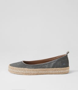 Benita Charcoal Canvas Espadrilles Benita Charcoal Canvas Espadrilles