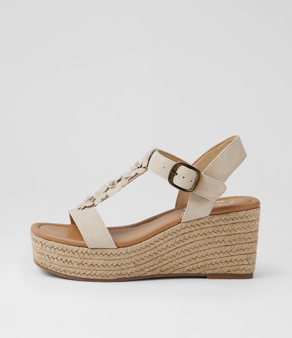 Annika2 Oat Microsuede Sandals