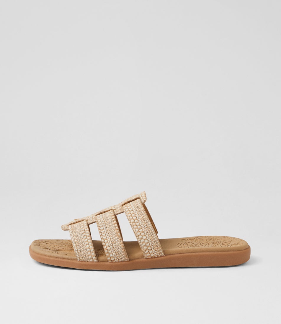 Jellyfish Natural Raffia Slides