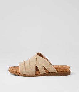 Noelle Natural Canvas Slides Noelle Natural Canvas Slides
