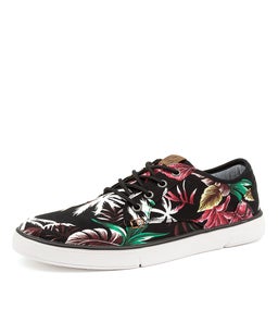 C ALBATROSS BLACK FLORAL PRINT CANVAS