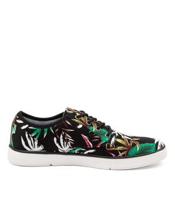 C ALBATROSS BLACK FLORAL PRINT CANVAS