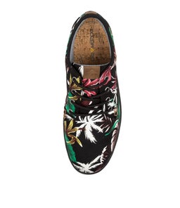 C ALBATROSS BLACK FLORAL PRINT CANVAS
