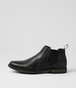 Mills Black Leather Ankle Boots Mills Black Leather Ankle Boots