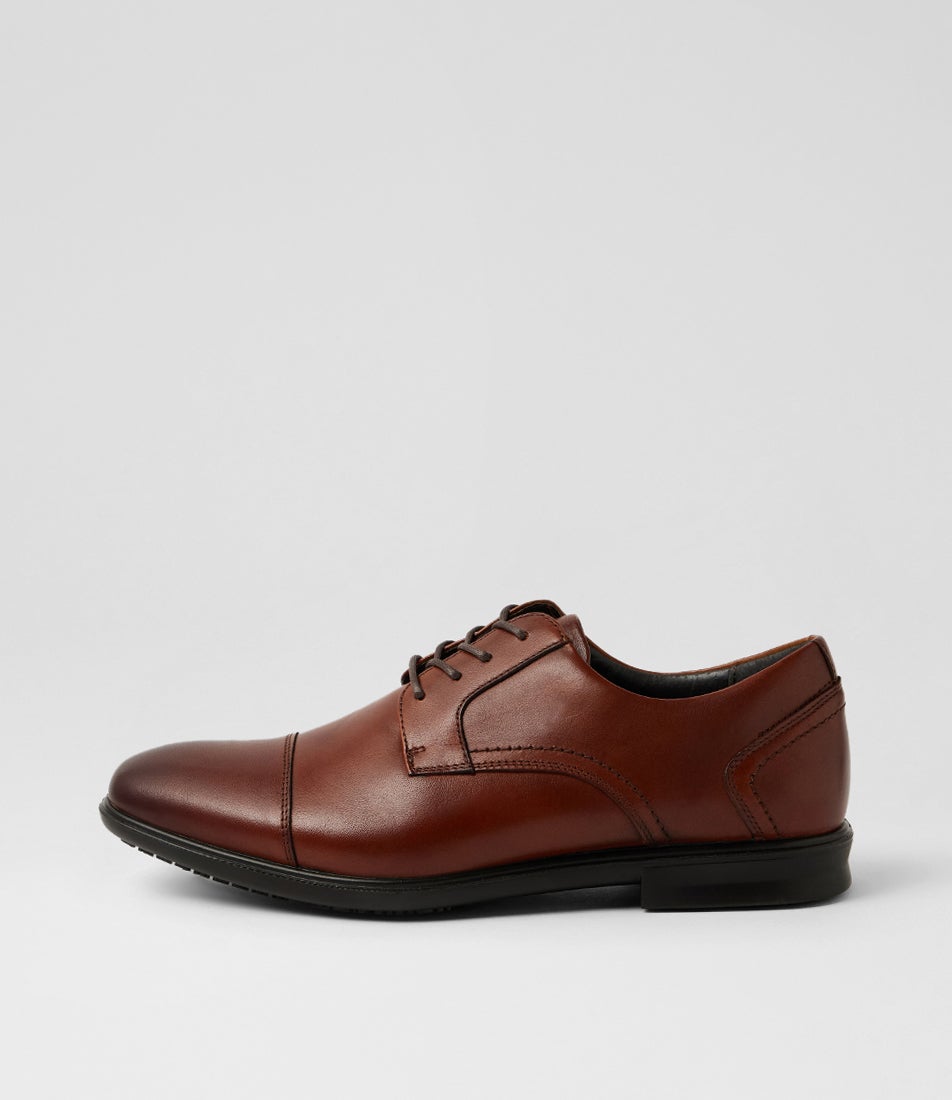 C Paul Dark Tan Leather Lace Up Dress Shoes