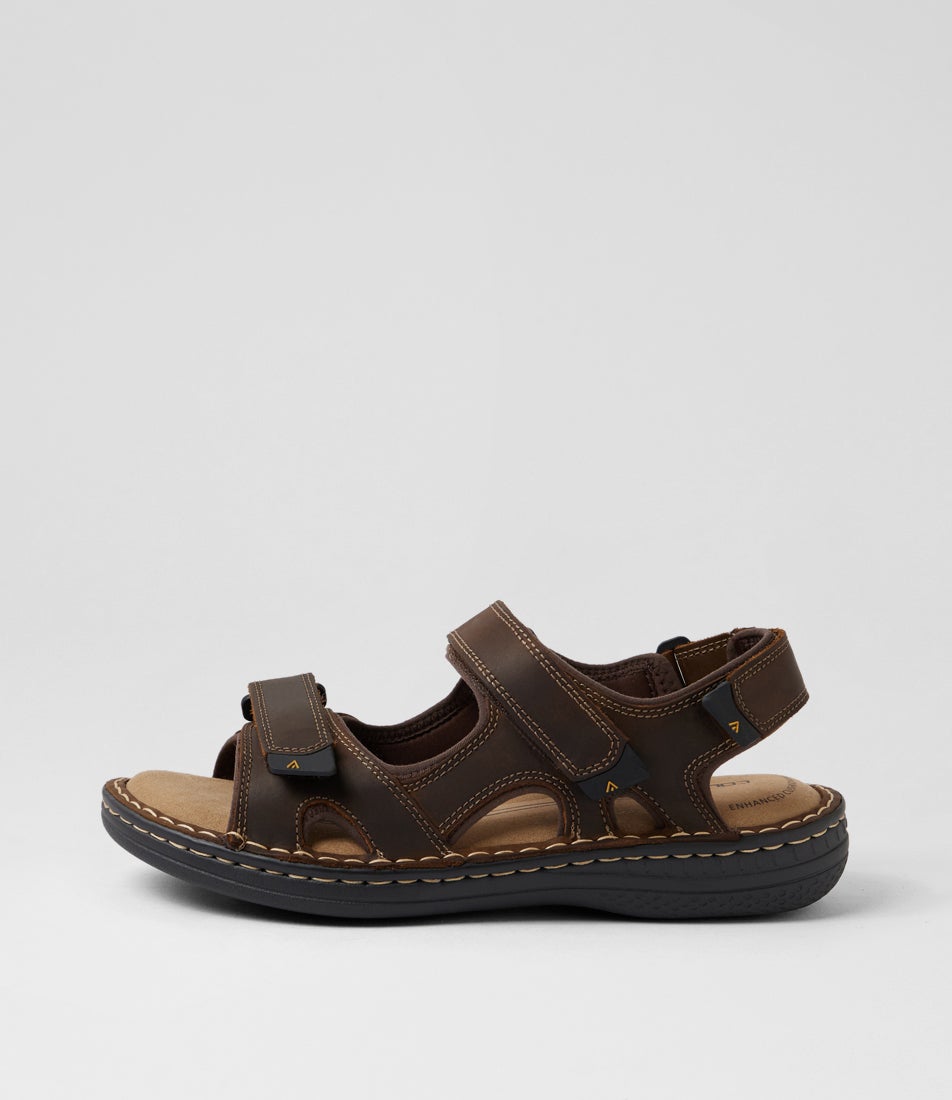 Surmon Brown Crazyhorse Leather Sandals