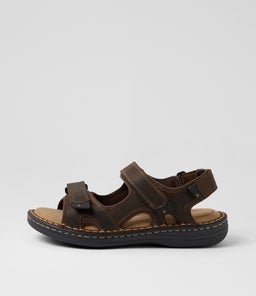 Surmon Brown Crazyhorse Leather Sandals Surmon Brown Crazyhorse Leather Sandals
