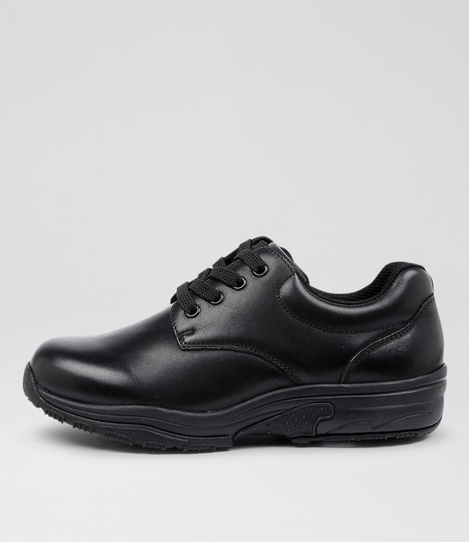 Hiace Junior E Black Leather Lace Up Flats Hiace Junior E Black Leather Lace Up Flats