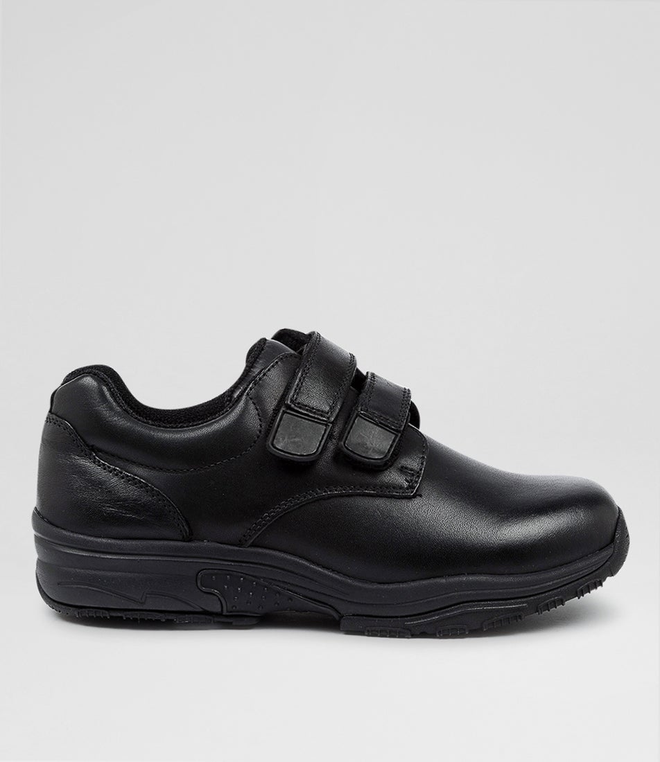 Hybrid Junior E Velcro Black Leather Flat Shoes Hybrid Junior E Velcro Black Leather Flat Shoes