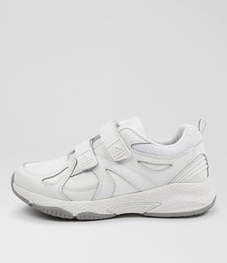 Tempo Junior Adjustable White Leather Sneakers Tempo Junior Adjustable White Leather Sneakers