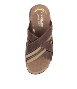 IVORY CF CHOC TUMBLE LEATHER