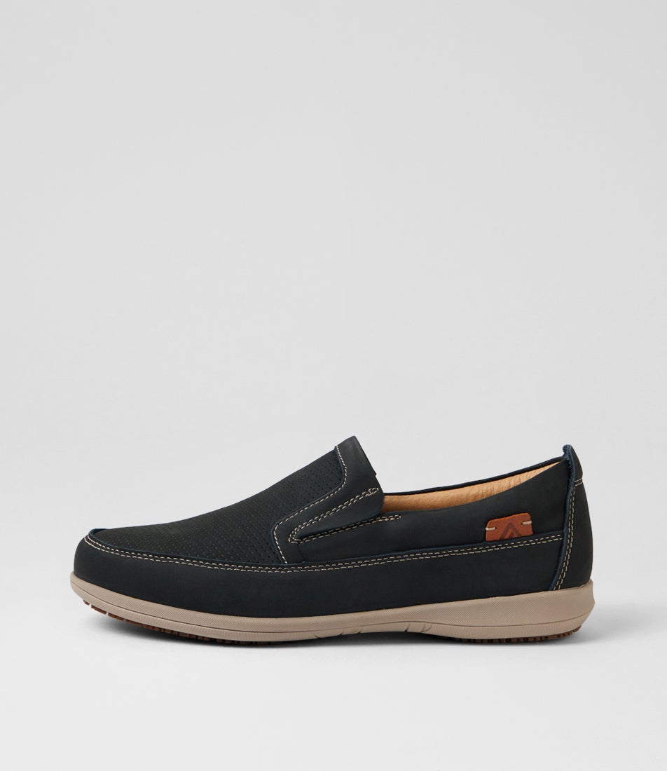 Affleck Navy Nubuck Flat Shoes Affleck Navy Nubuck Flat Shoes
