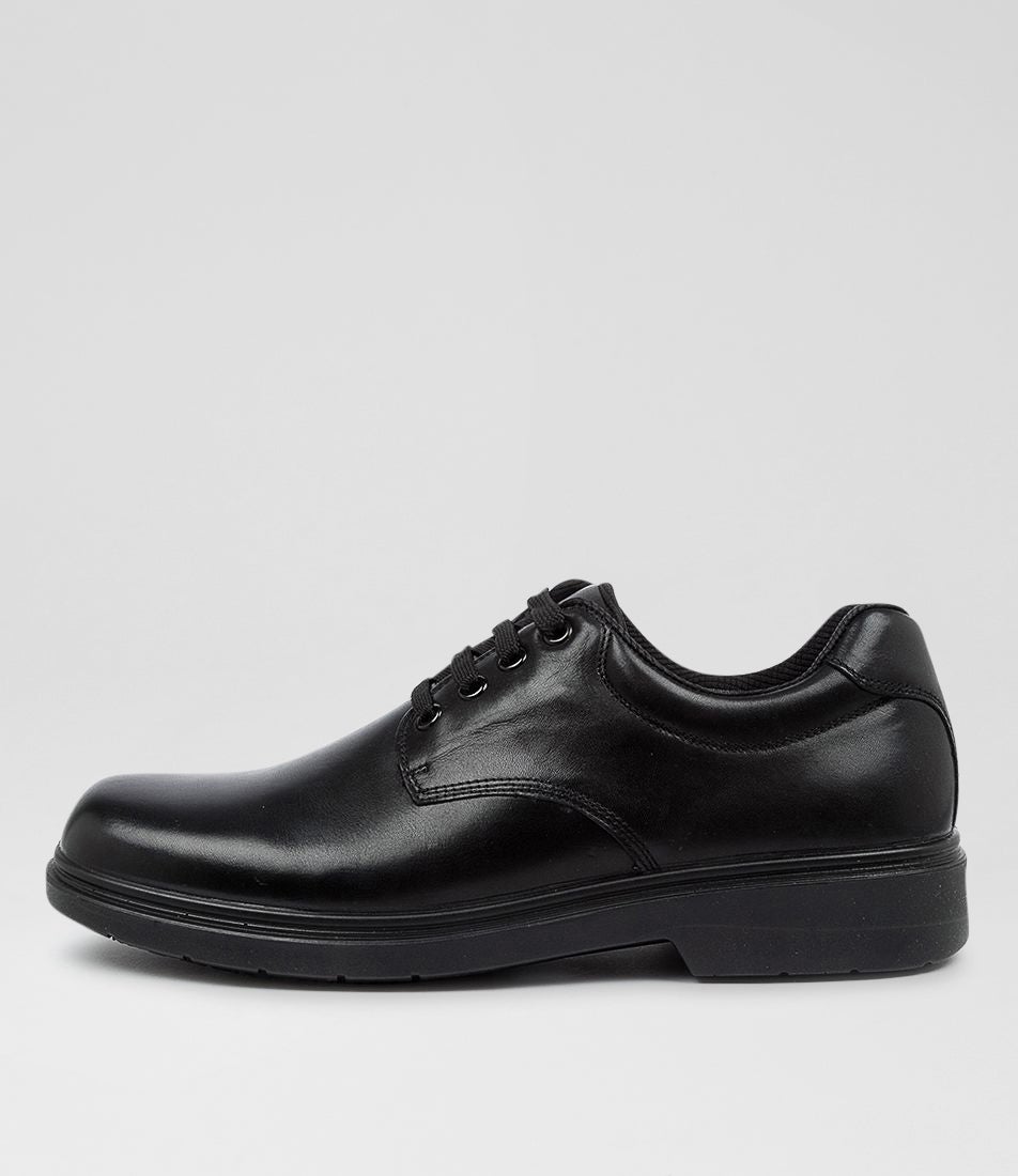 Roar Youth D Half Black Leather Lace Up Flats Roar Youth D Half Black Leather Lace Up Flats