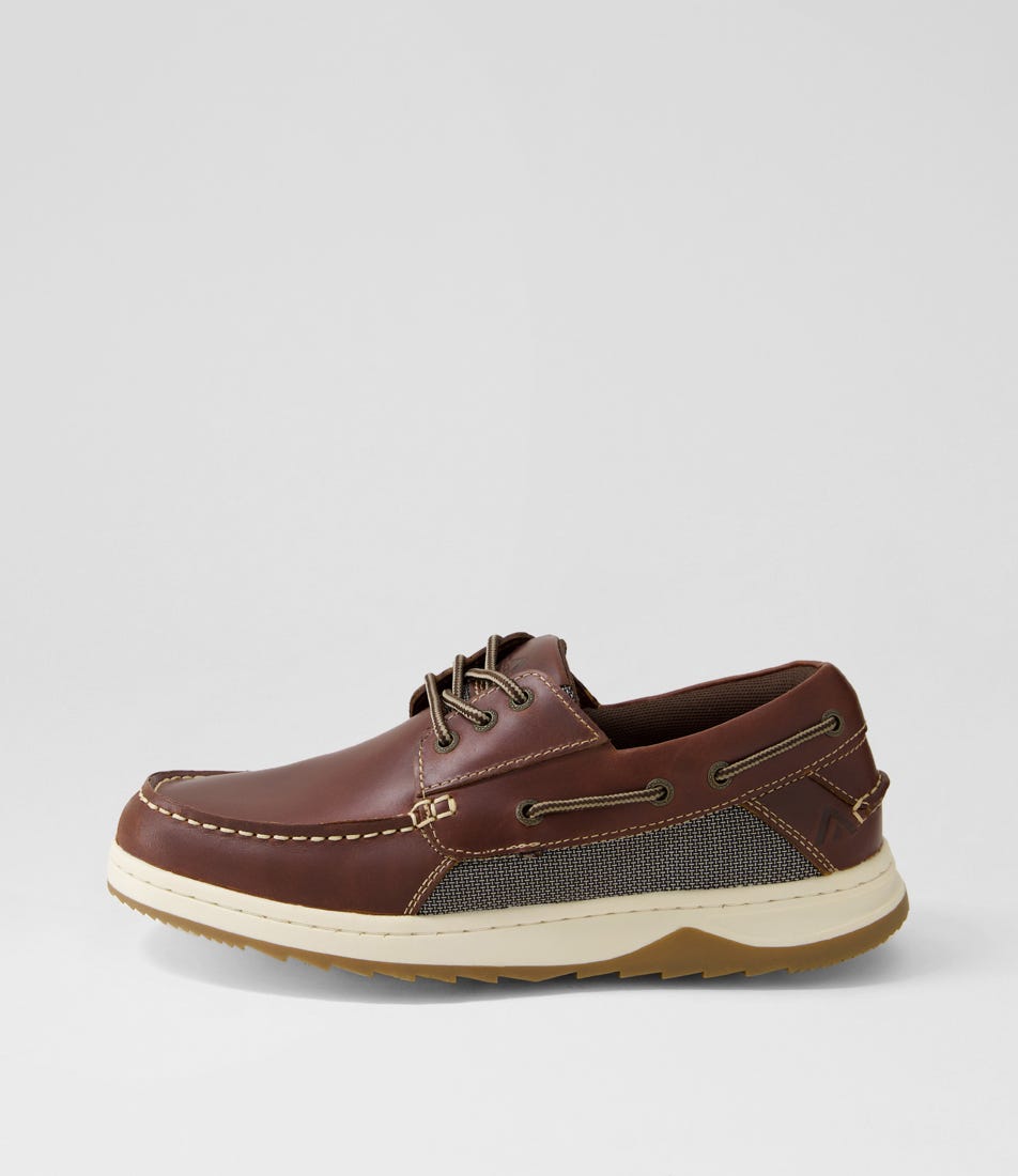 Gull Dark Brown Pull Up Leather Boat Shoes | Shop Online at Williams