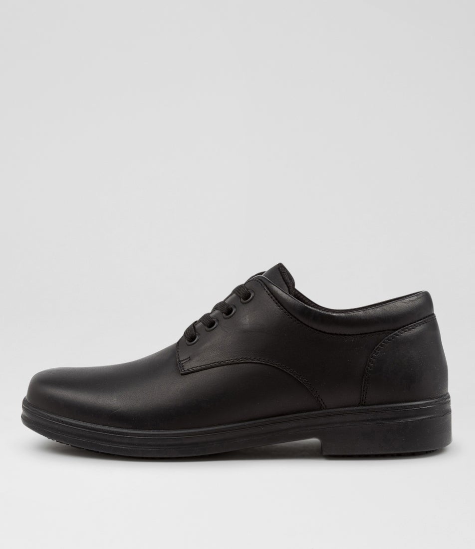 Solace Senior Matte Black Leather Lace Up Shoes