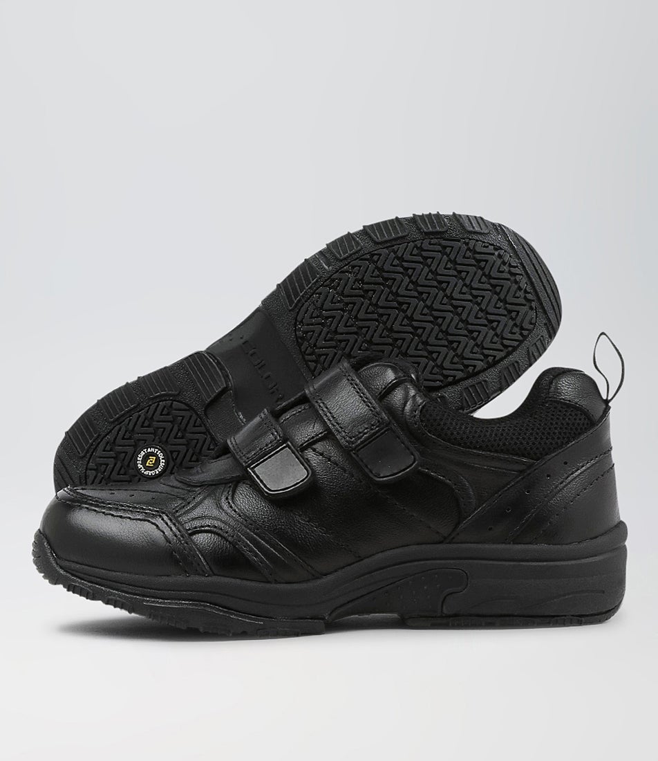 Hype Junior E Adjustable Black Leather Lace Up Sneakers
