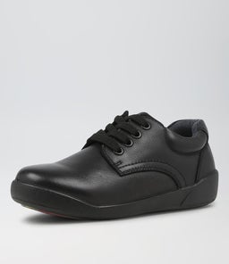 KENNY JNR LACE E SB CF BLACK LEATHER