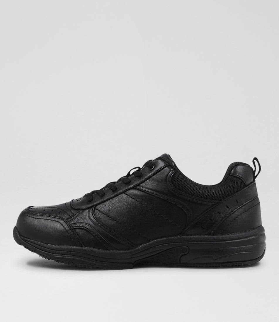 Hype Senior E Black Leather Lace Up Sneakers Hype Senior E Black Leather Lace Up Sneakers