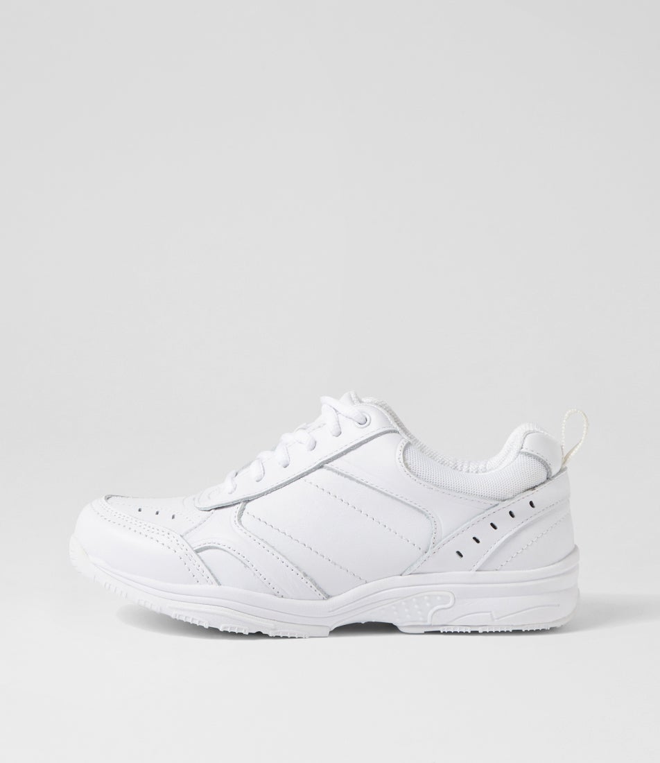 Hype Senior E White Leather Lace Up Sneakers Hype Senior E White Leather Lace Up Sneakers