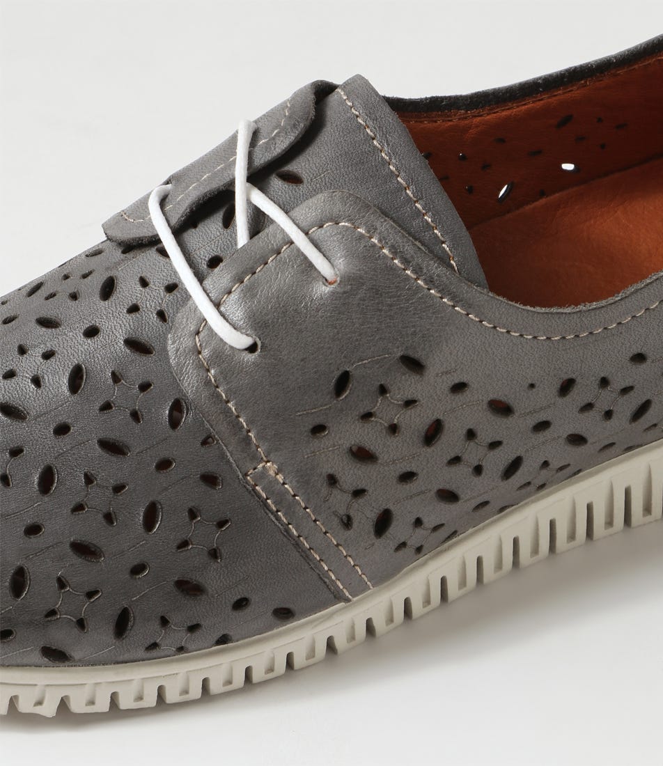 Jayva Steel Leather Lace Up Flats | Shop Online at Williams
