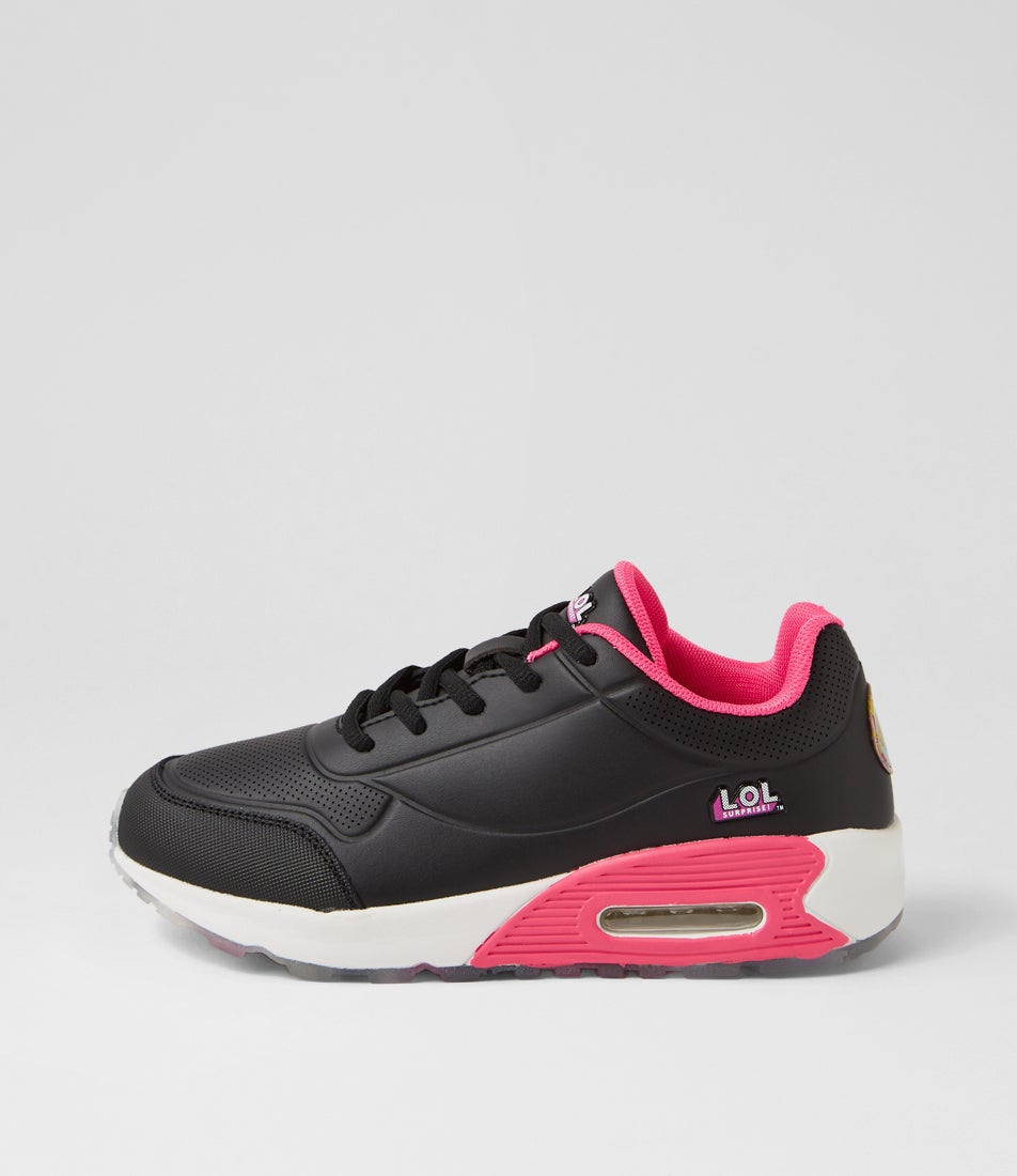 Mimi Junior Lace Lol Black Leather Sneakers Mimi Junior Lace Lol Black Leather Sneakers