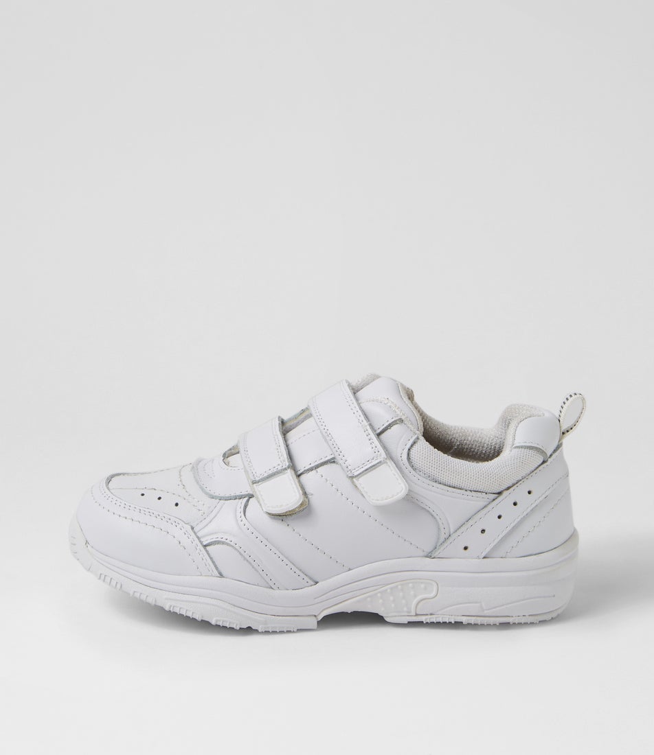 Hype Junior Adjustable E White Leather Sneakers Hype Junior Adjustable E White Leather Sneakers