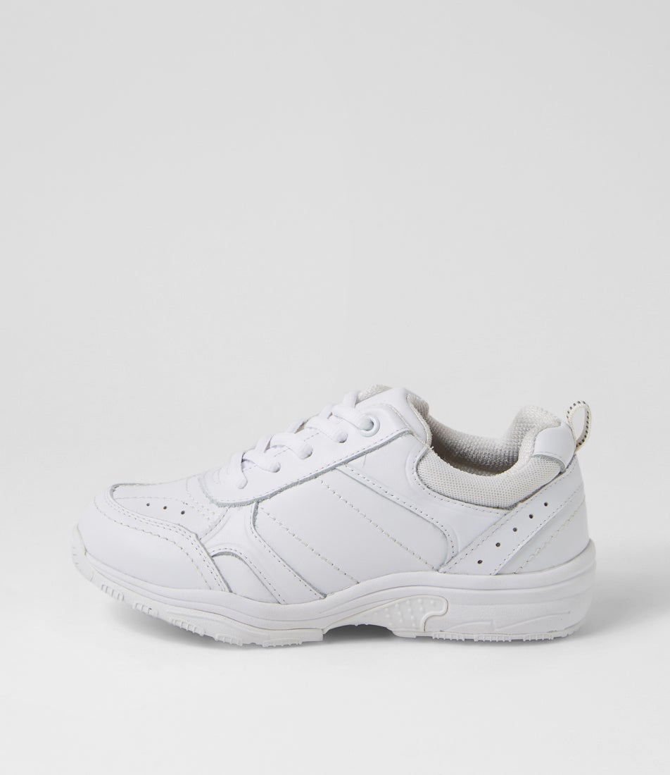 Hype Junior E White Leather Lace Up Sneakers