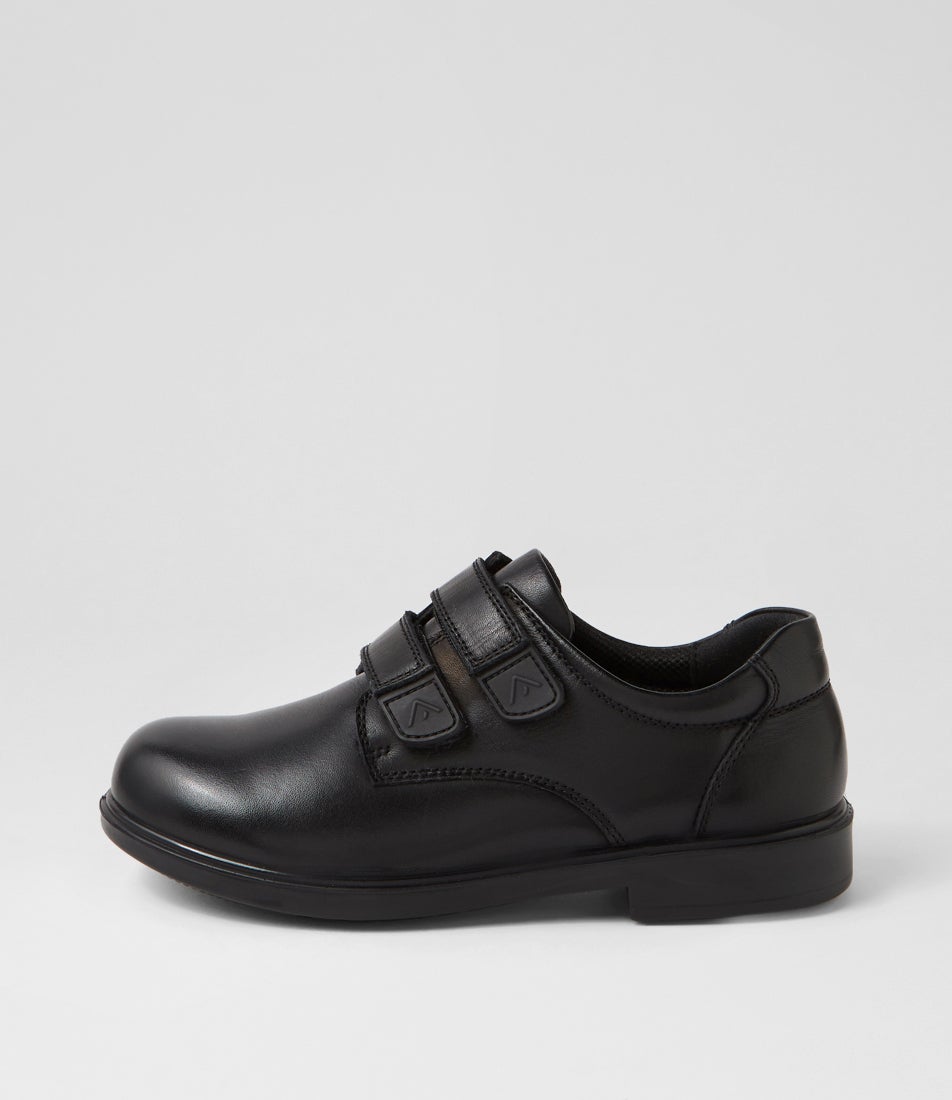 Demo Junior Adjustable E Black Leather Flat Shoes Demo Junior Adjustable E Black Leather Flat Shoes