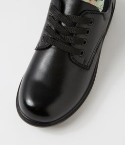 DEMO JNR LACE E CF BLACK LEATHER