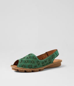 NELMA CF GREEN LEATHER
