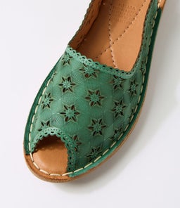 NELMA CF GREEN LEATHER
