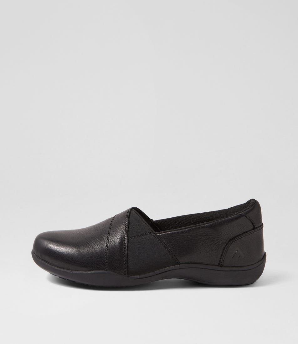 Gail Black Leather Flat Shoes