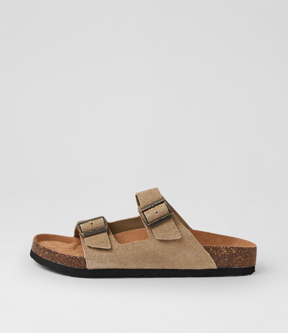 Farrah Taupe Suede Slides