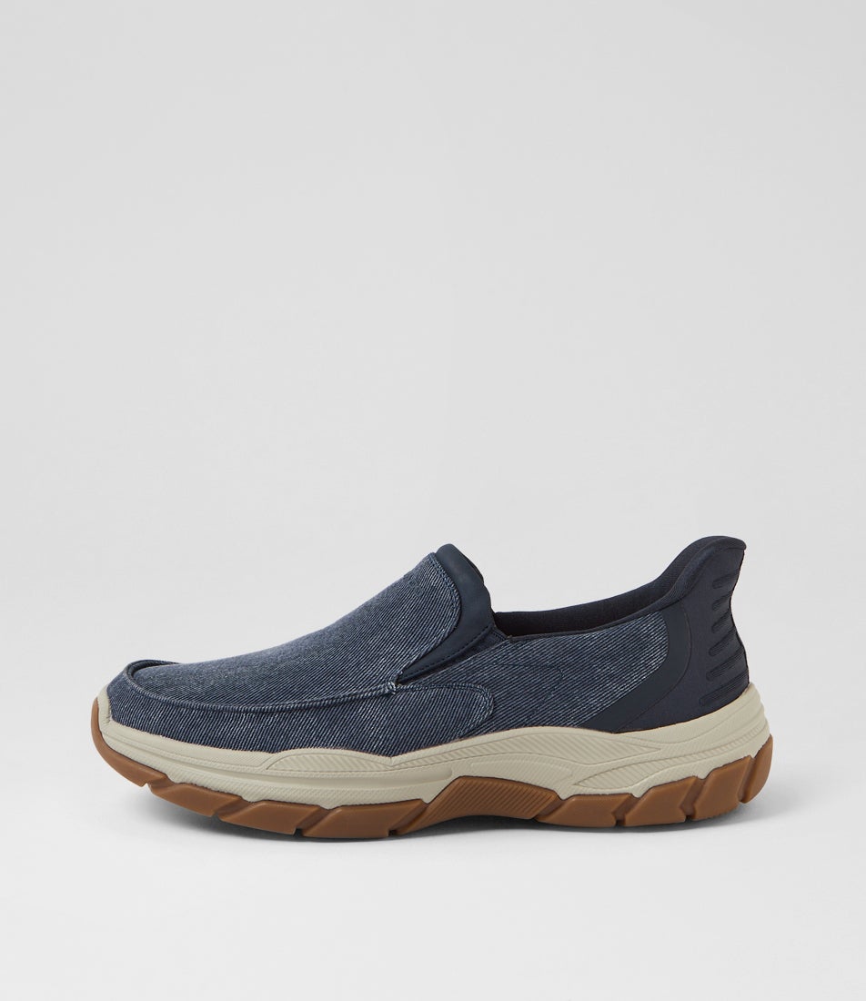 Kanza Dark Navy Canvas Flat Shoes