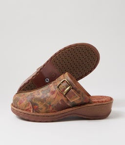 NYLA CF TAN FLORAL LEATHER