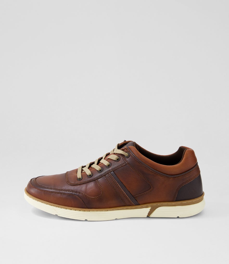 Kews Chestnut Tumble Leather Sneakers Kews Chestnut Tumble Leather Sneakers