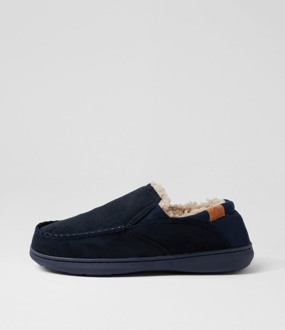 Hibernate Dark Navy Fabric Slippers Hibernate Dark Navy Fabric Slippers