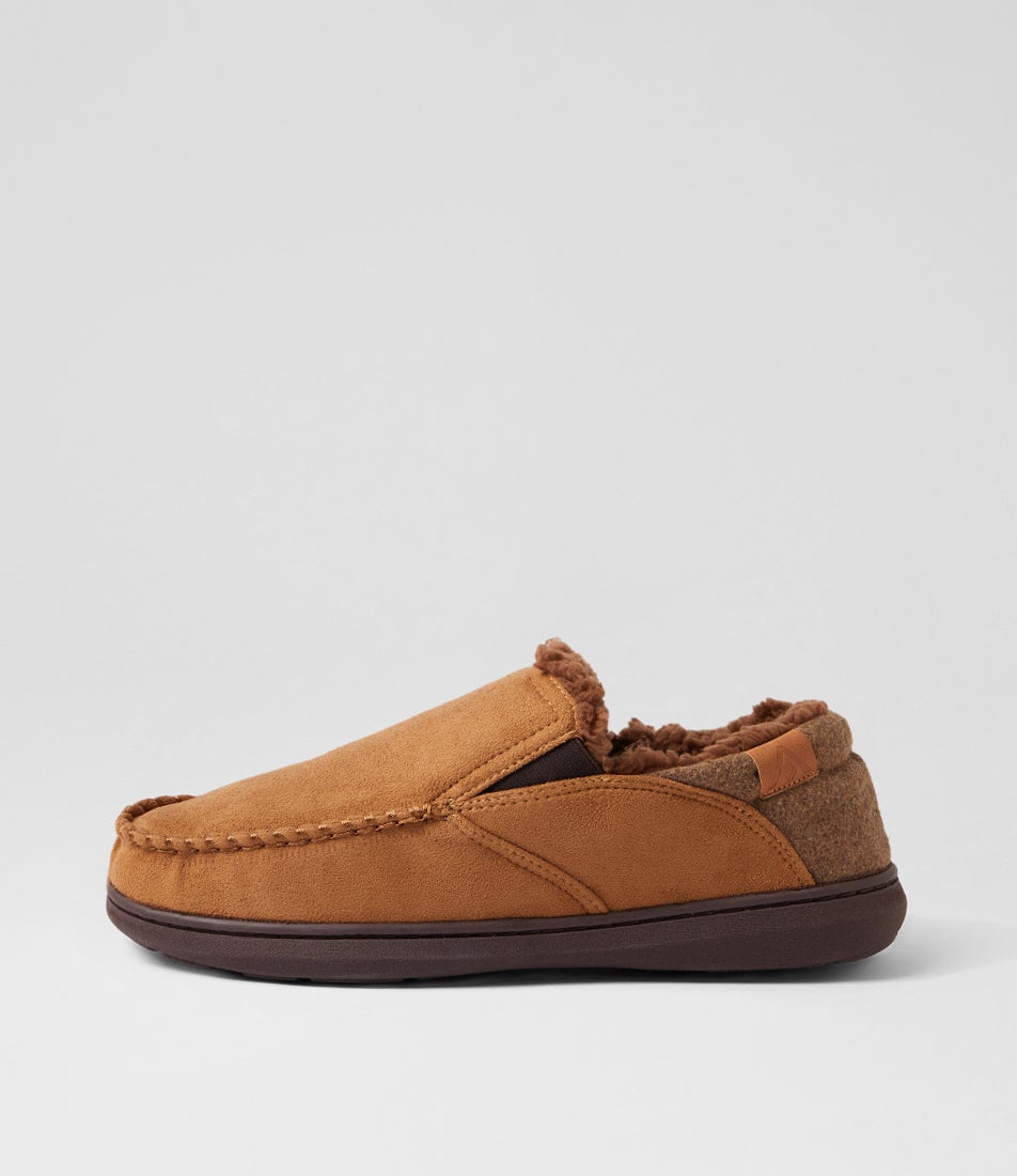 Hibernate Tan Choc Fabric Slippers