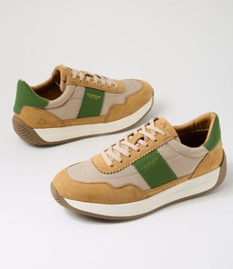 LARNY CF NATURAL GREEN SUEDE NYLON