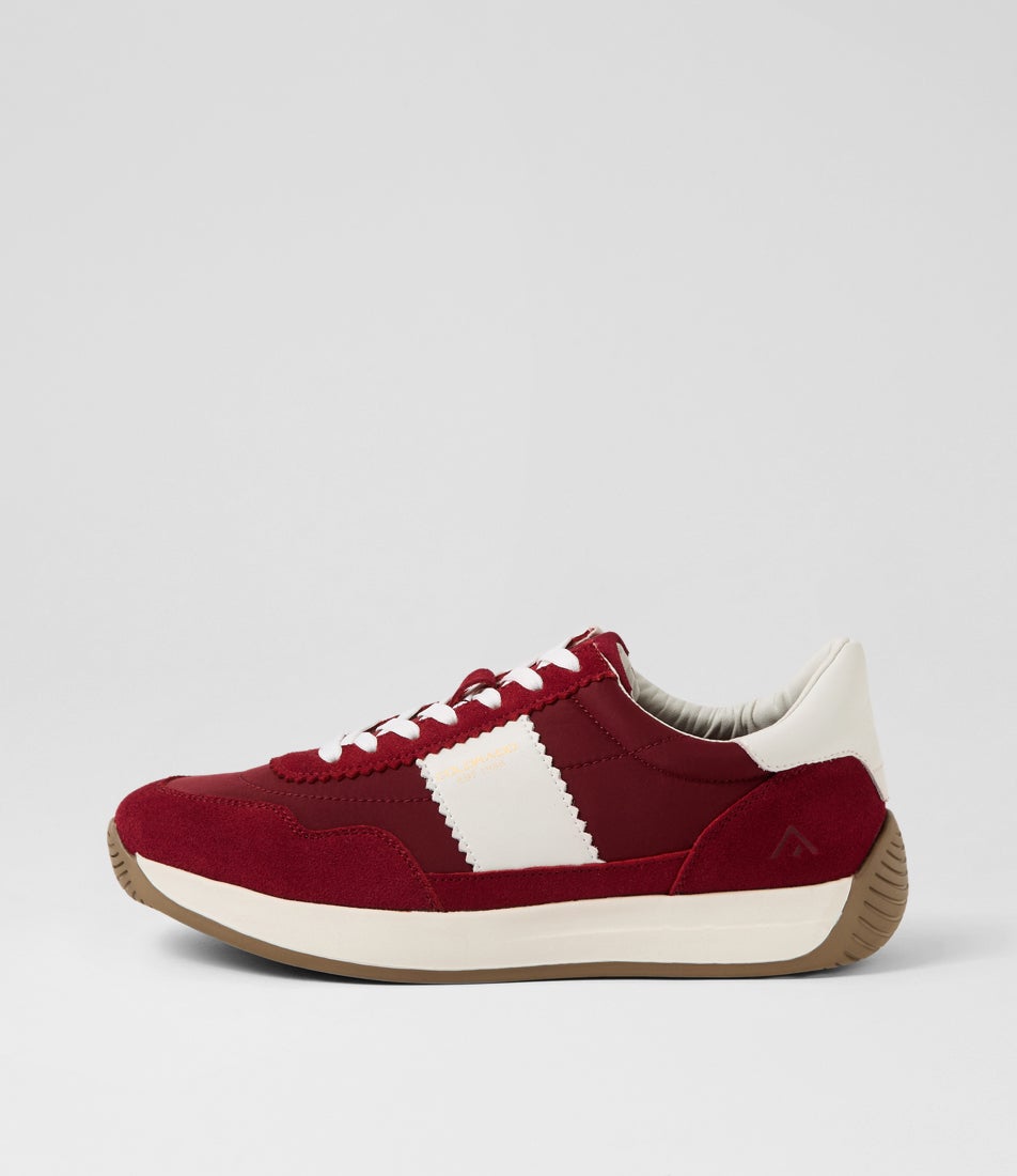 Larny Maroon Suede Nylon Sneakers