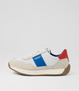 Larny White Blue Red Suede Nylon Sneakers Larny White Blue Red Suede Nylon Sneakers